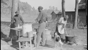 Whole hog prep and processing, Maxton NC, 1938, Loc.gov, Marion Post Wolcott